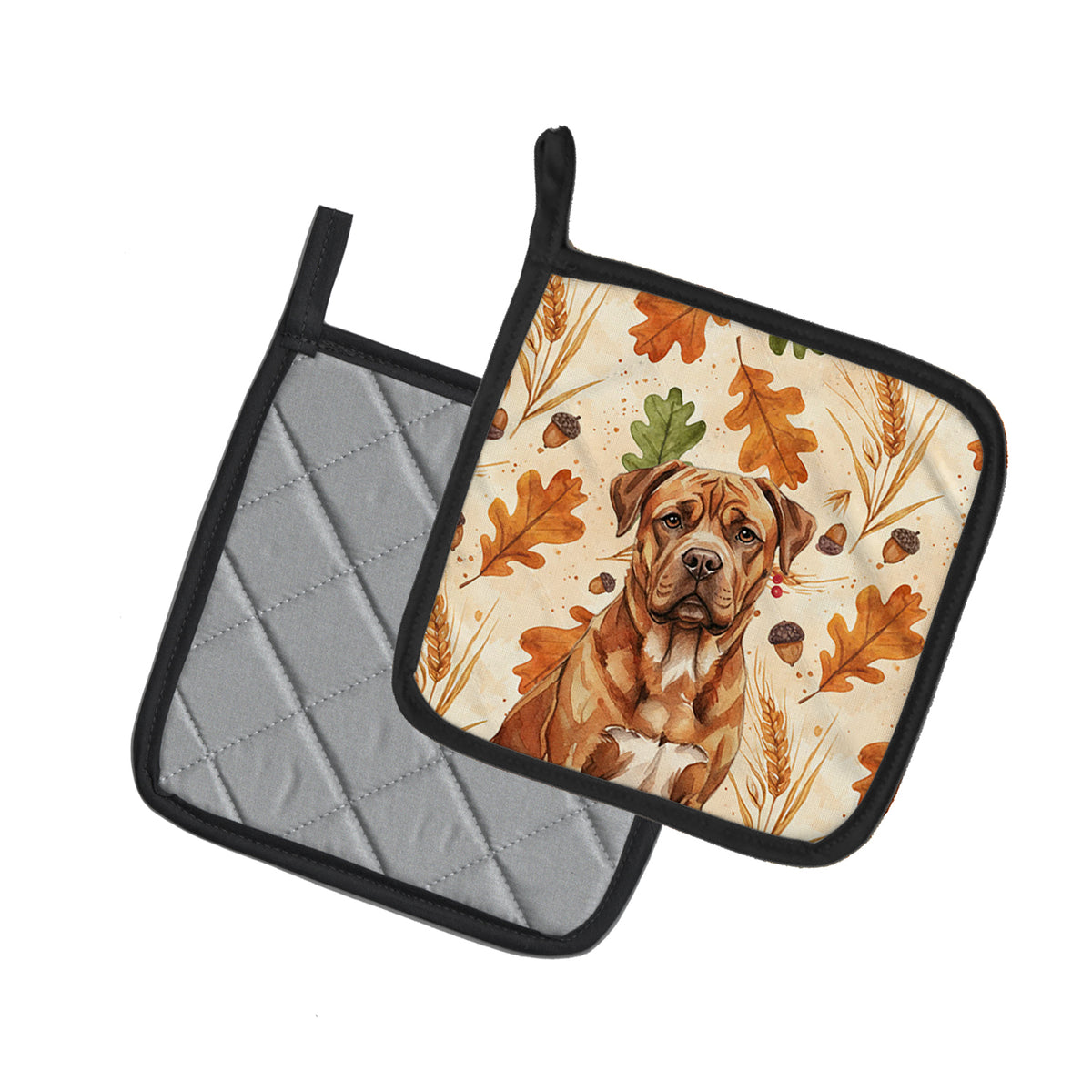 Caroline's Treasures Mahogany Dogue de Bordeaux Heirloom Fall Pair of Pot Holders