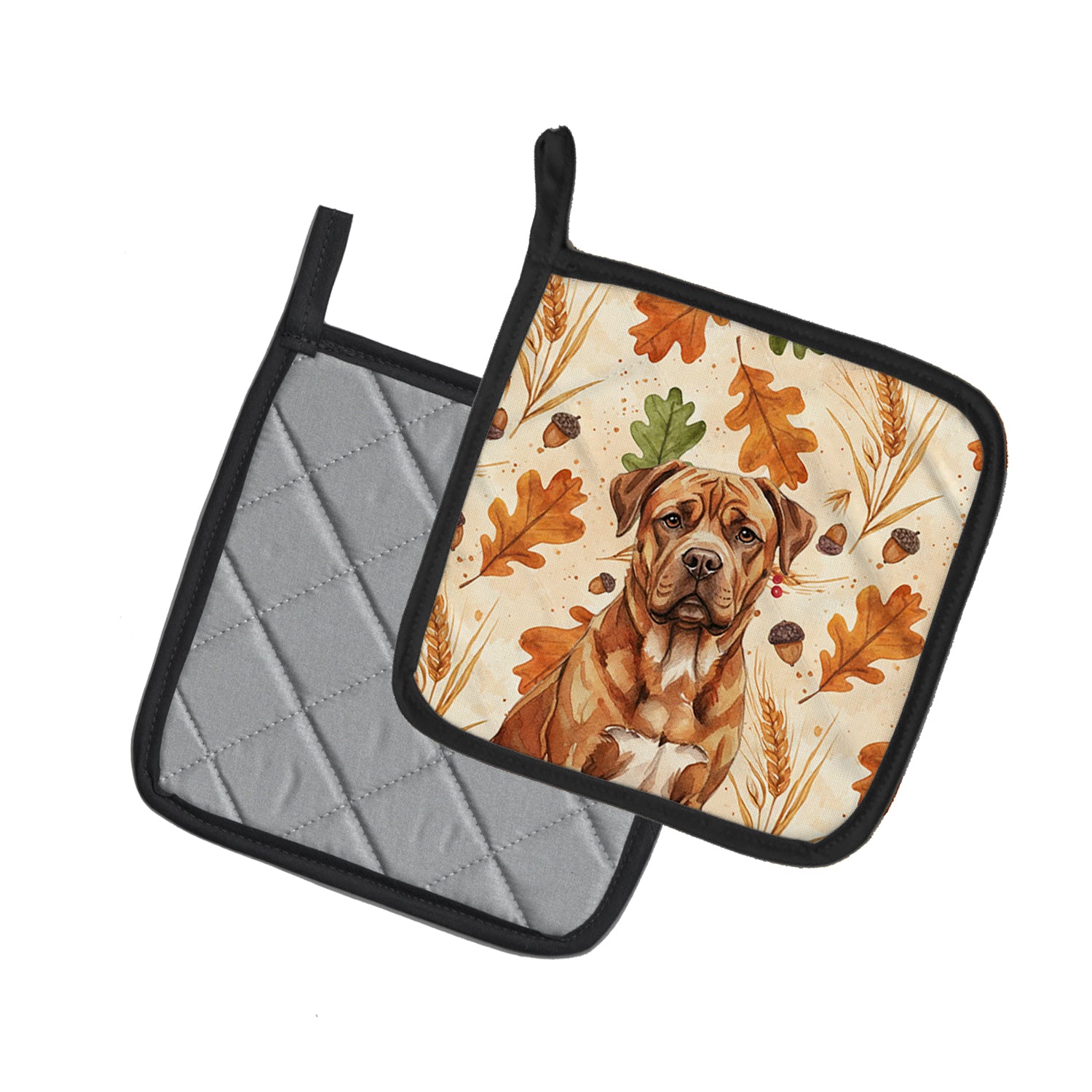 Caroline's Treasures Mahogany Dogue de Bordeaux Heirloom Fall Pair of Pot Holders