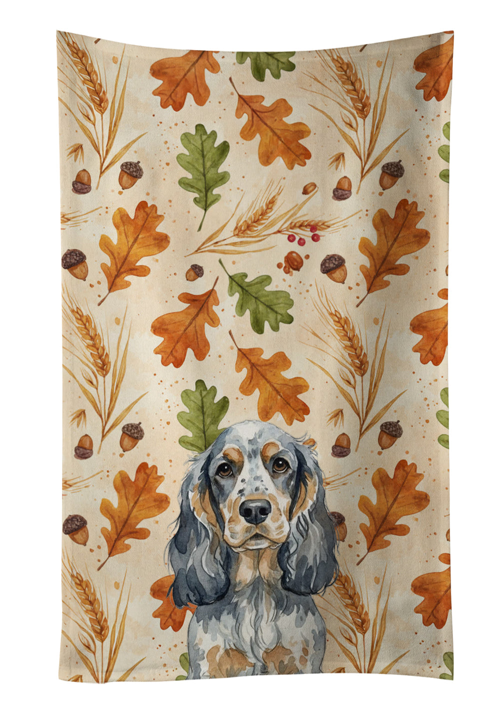 Caroline's Treasures Blue Roan & Tan English Cocker Spaniel Heirloom Fall Kitchen Towel