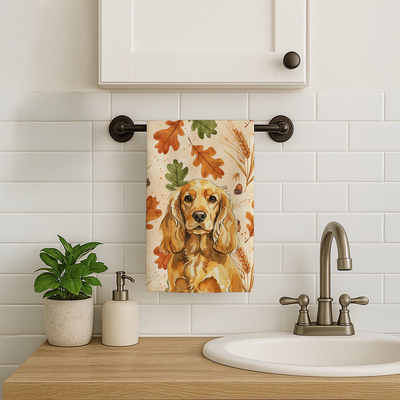 Caroline's Treasures Golden English Cocker Spaniel Heirloom Fall Kitchen Towel