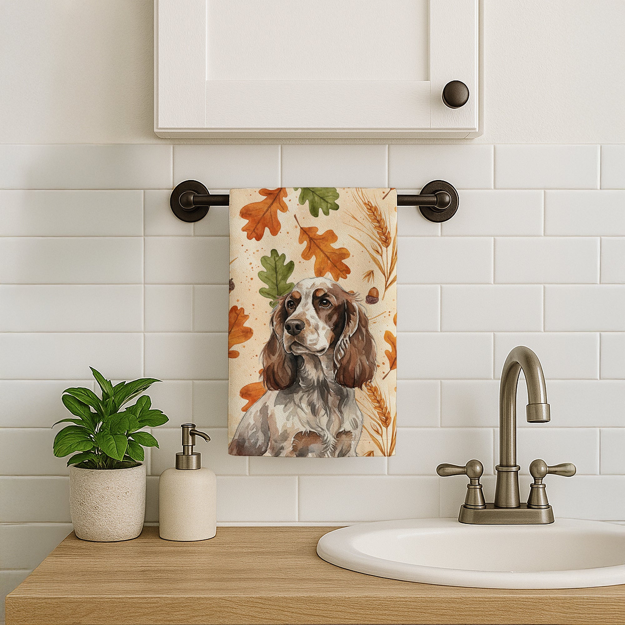 Caroline's Treasures Liver Roan English Cocker Spaniel Heirloom Fall Kitchen Towel