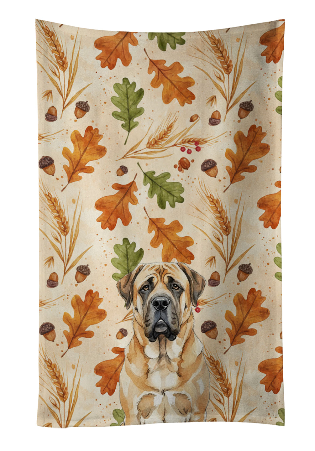 Caroline's Treasures Apricot English Mastiff Heirloom Fall Kitchen Towel