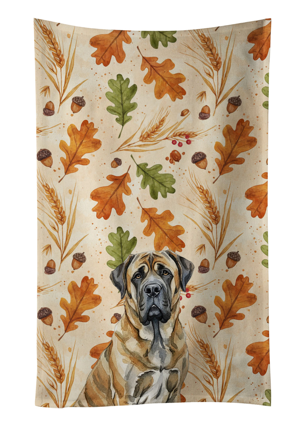 Caroline's Treasures Brindle English Mastiff Heirloom Fall Kitchen Towel