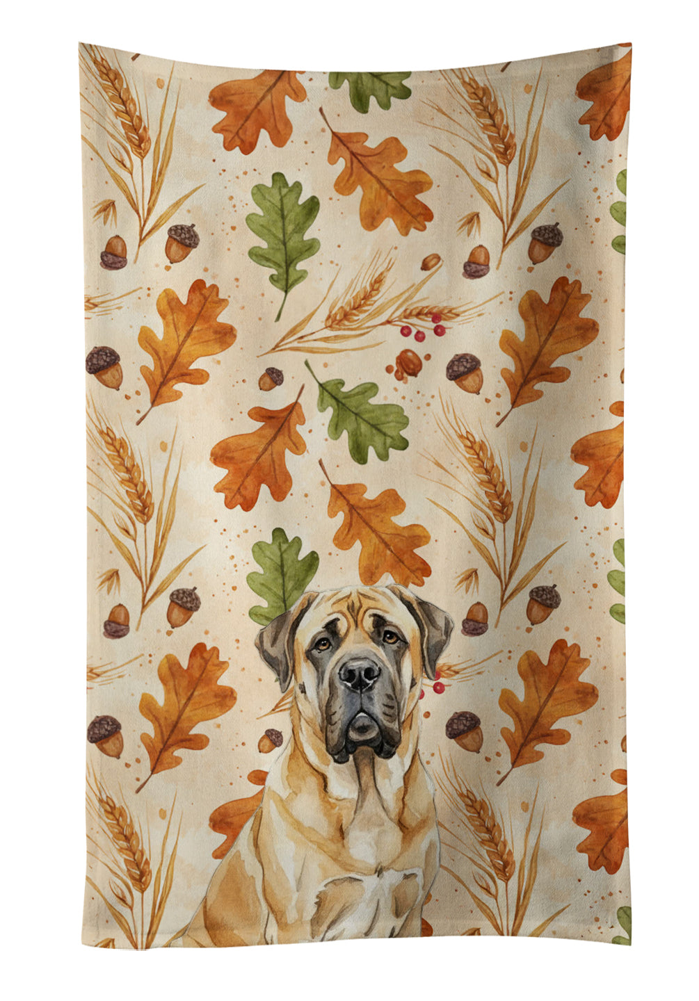 Caroline's Treasures Fawn English Mastiff Heirloom Fall Kitchen Towel