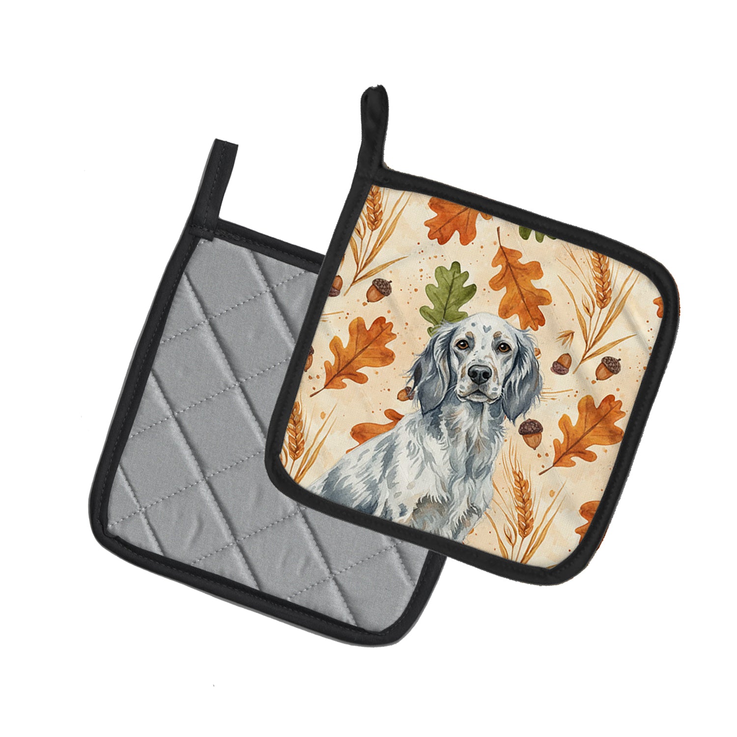 Caroline's Treasures Blue Belton English Setter Heirloom Fall Pair of Pot Holders