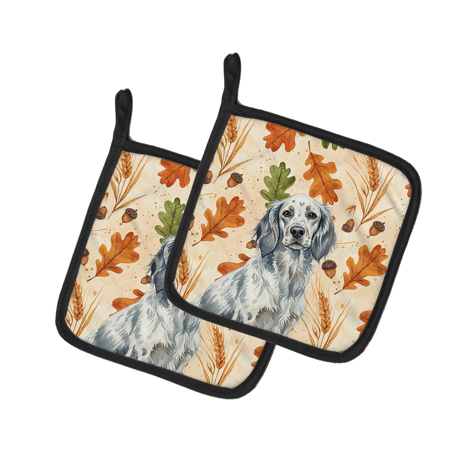 Caroline's Treasures Blue Belton English Setter Heirloom Fall Pair of Pot Holders