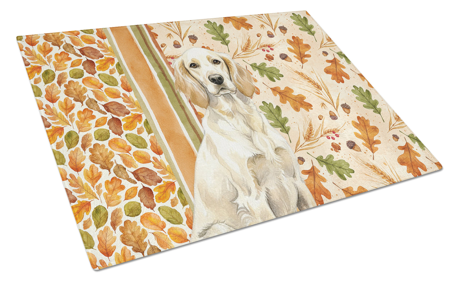 Caroline's Treasures Lemon Belton English Setter Heirloom Fall Glass Cutting Board