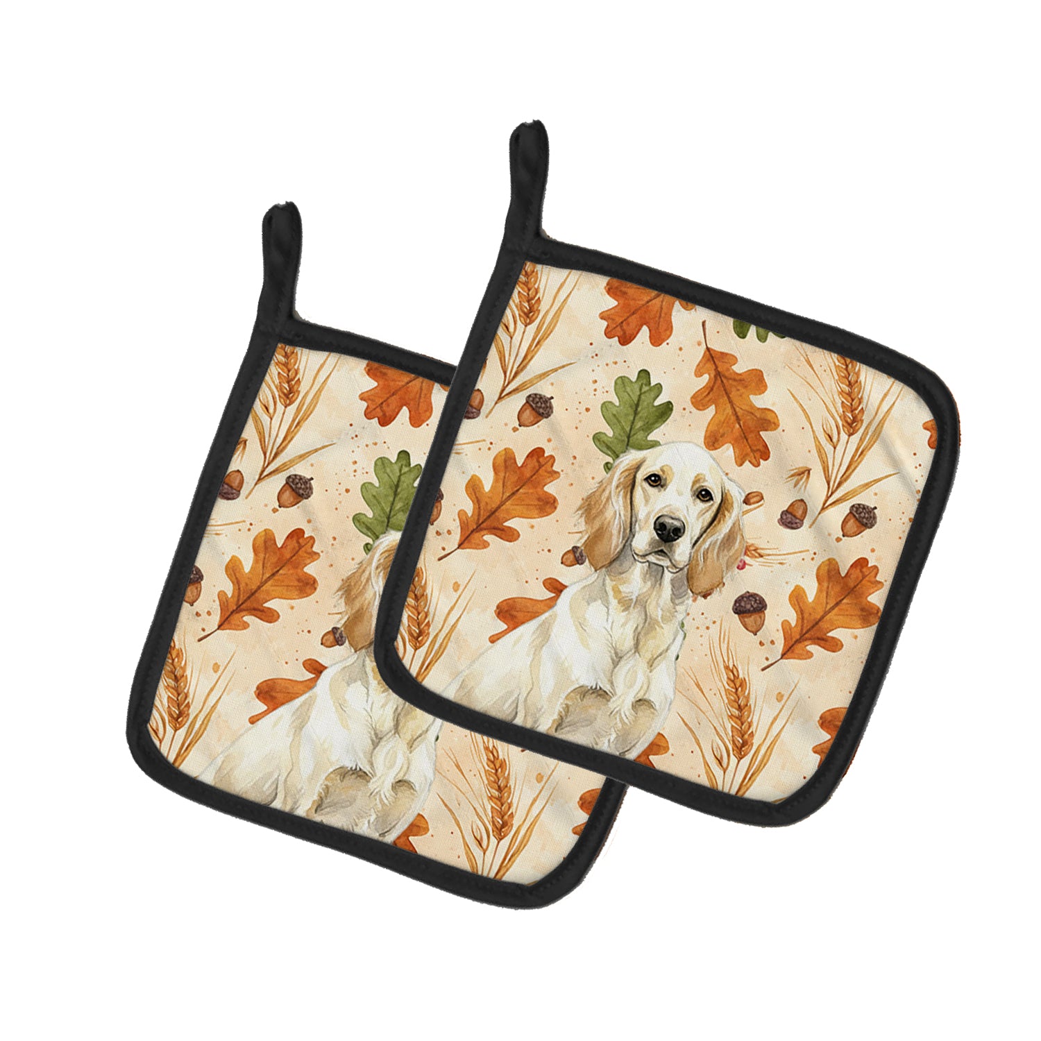 Caroline's Treasures Lemon Belton English Setter Heirloom Fall Pair of Pot Holders