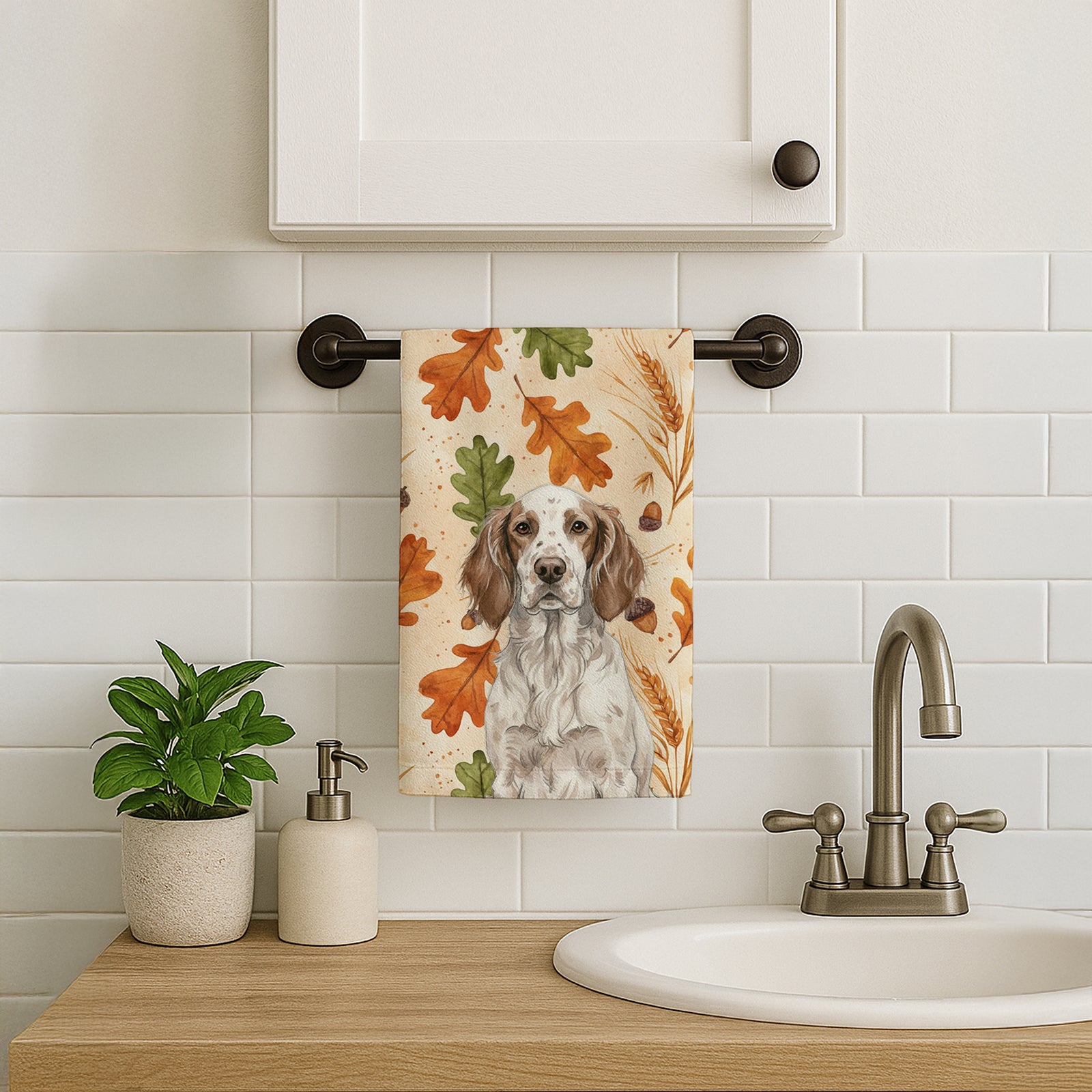 Caroline's Treasures Liver Belton English Setter Heirloom Fall Kitchen Towel