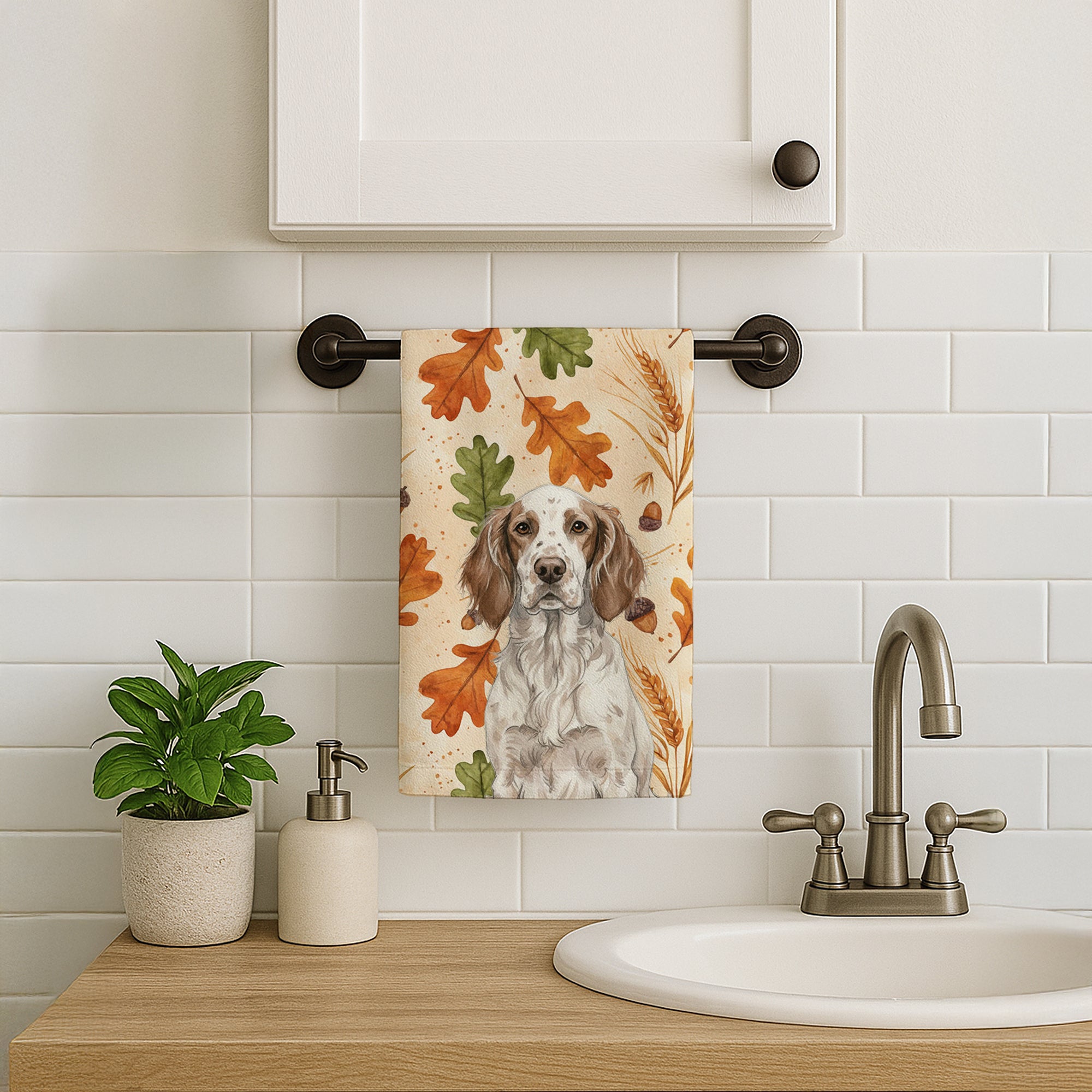 Caroline's Treasures Liver Belton English Setter Heirloom Fall Kitchen Towel