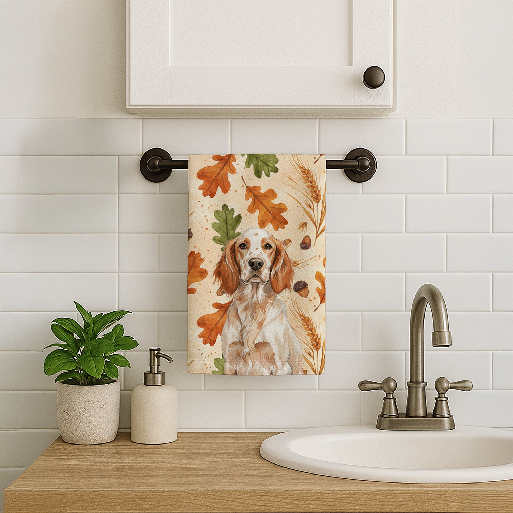 Caroline's Treasures Orange Belton English Setter Heirloom Fall Kitchen Towel