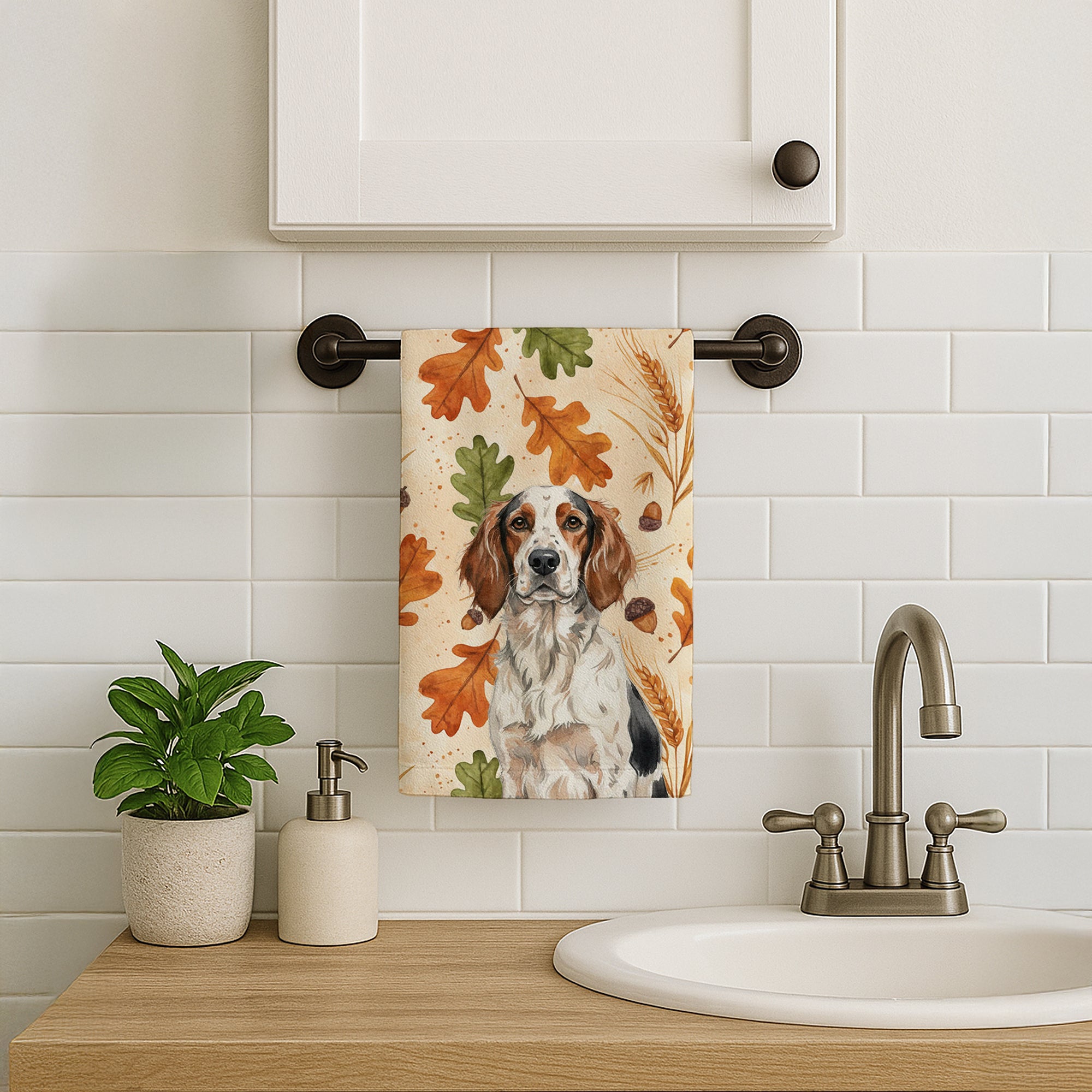 Caroline's Treasures Tricolor English Setter Heirloom Fall Kitchen Towel