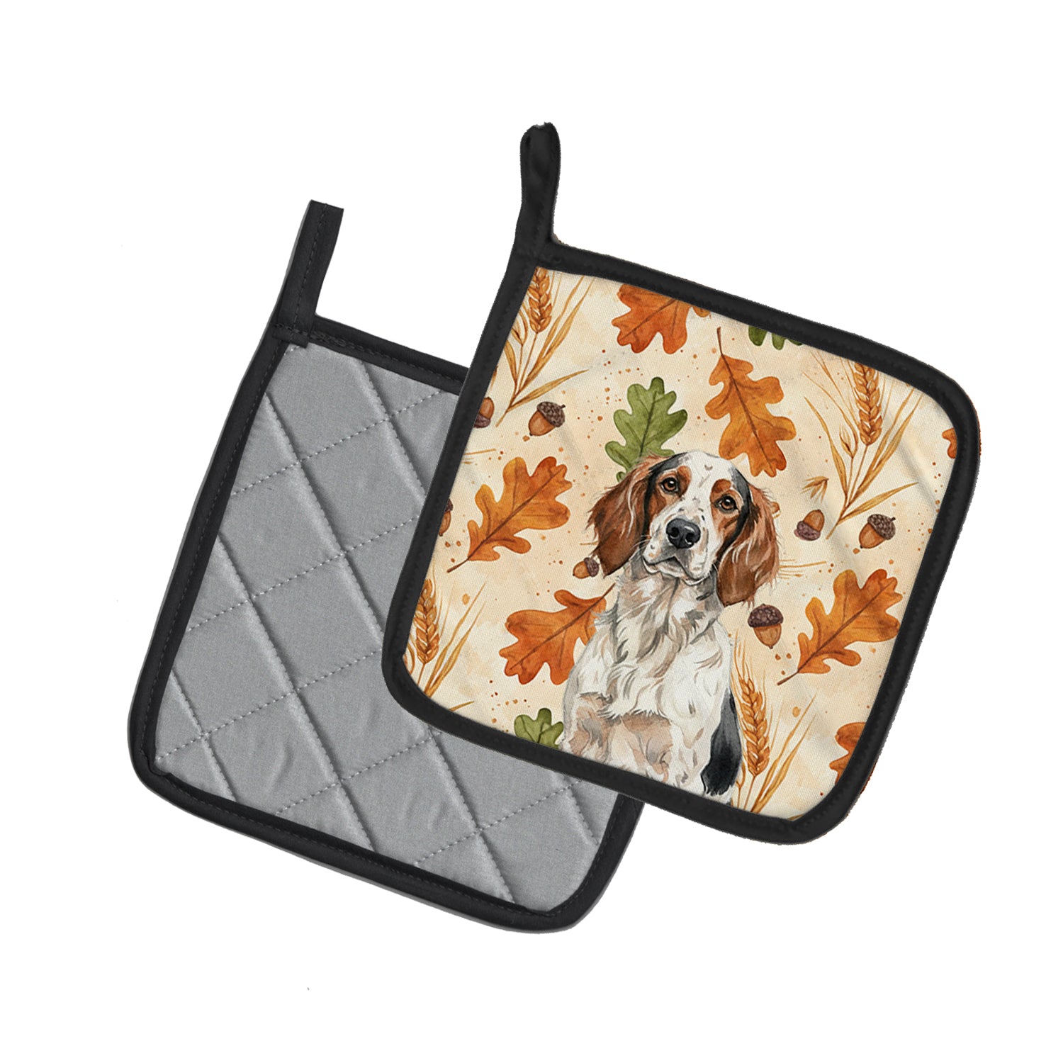 Caroline's Treasures Tricolor English Setter Heirloom Fall Pair of Pot Holders