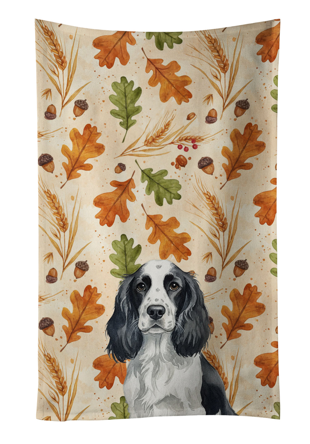 Caroline's Treasures Black and White English Springer Spaniel Heirloom Fall Kitchen Towel