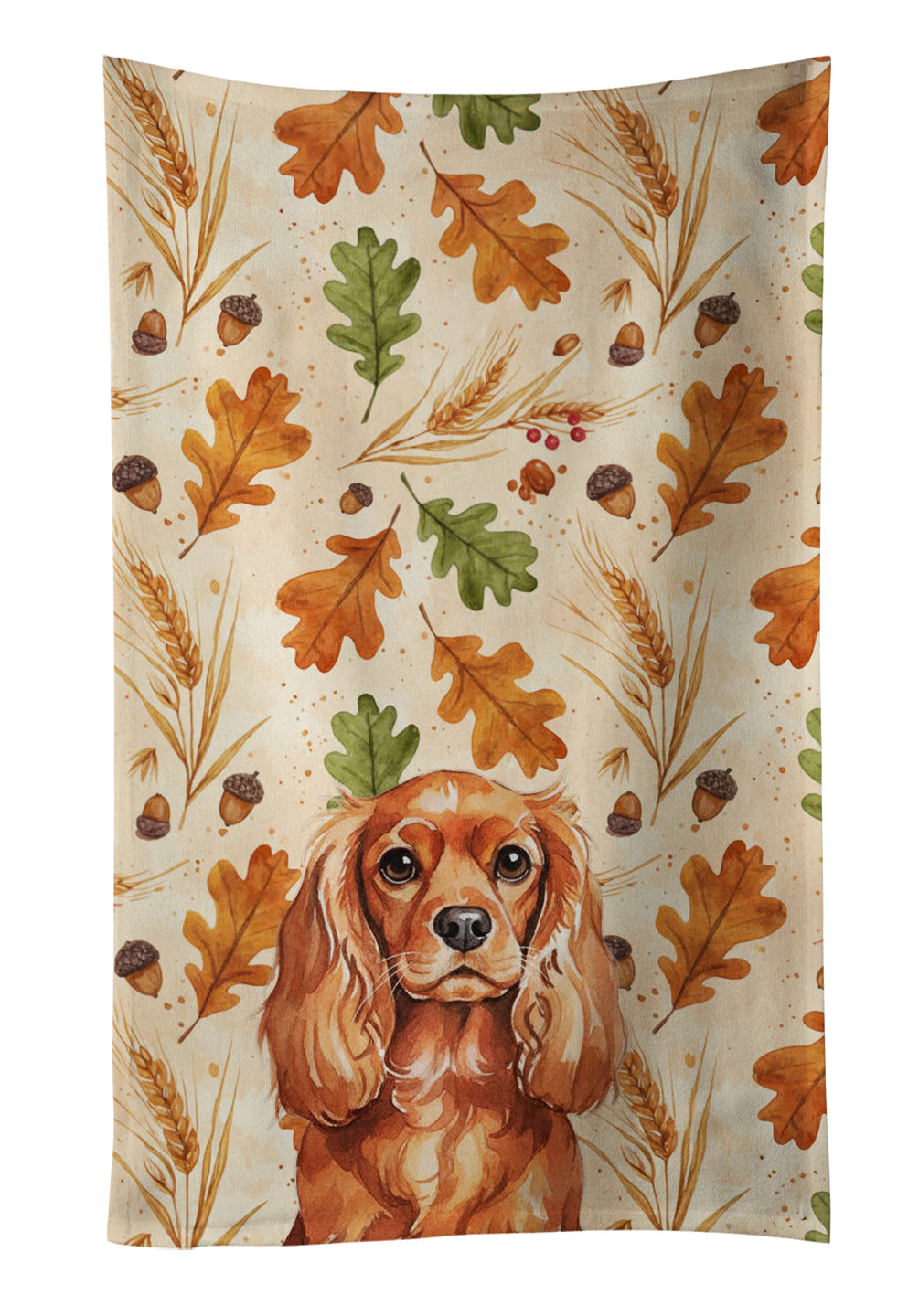Caroline's Treasures Ruby English Toy Spaniel Heirloom Fall Kitchen Towel