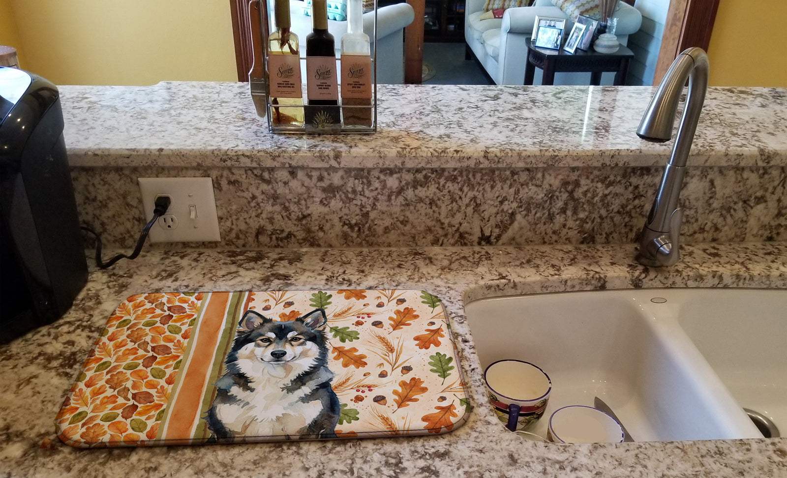 Caroline's Treasures Finnish Lapphund Heirloom Fall Dish Drying Mat