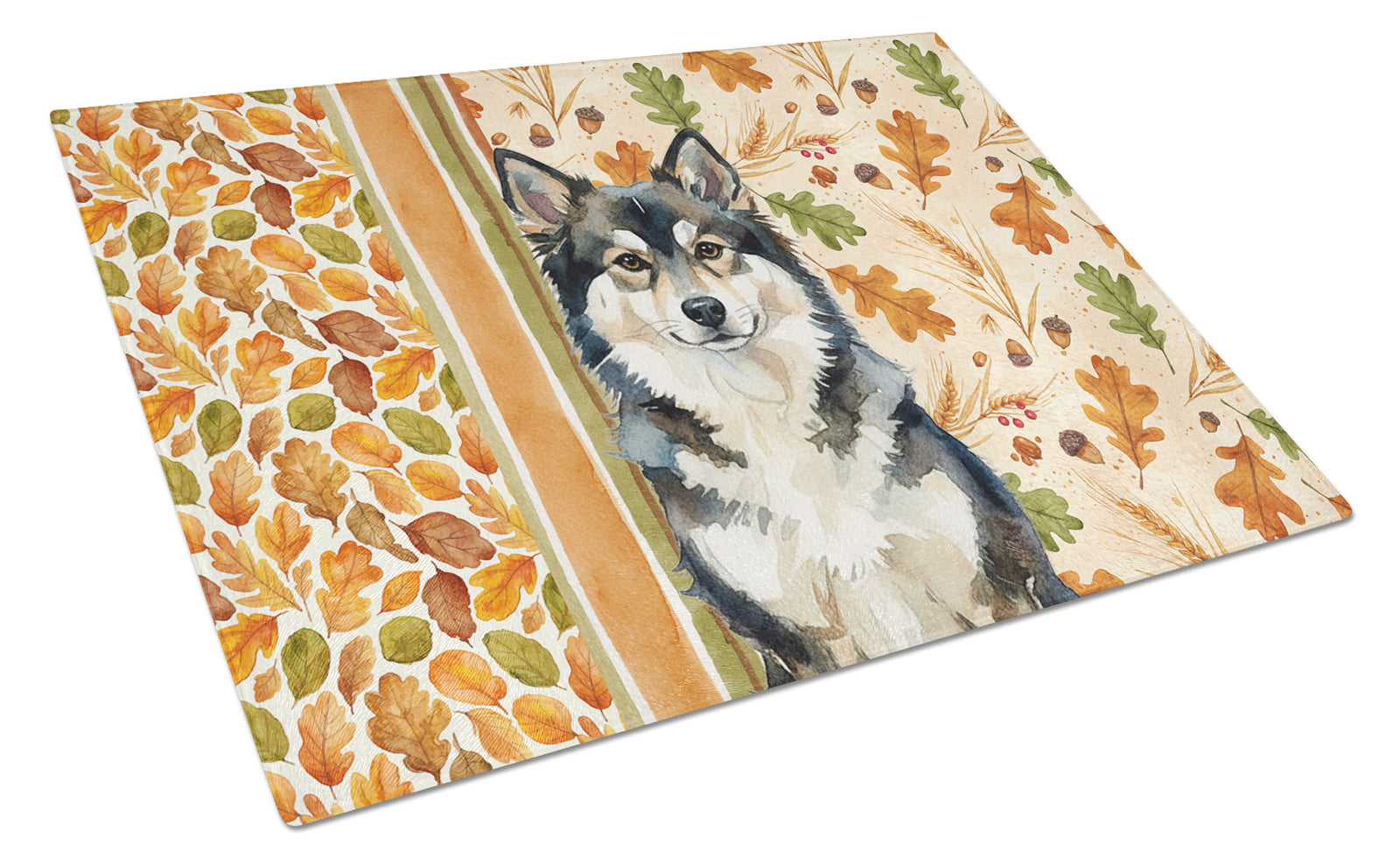 Caroline's Treasures Finnish Lapphund Heirloom Fall Glass Cutting Board