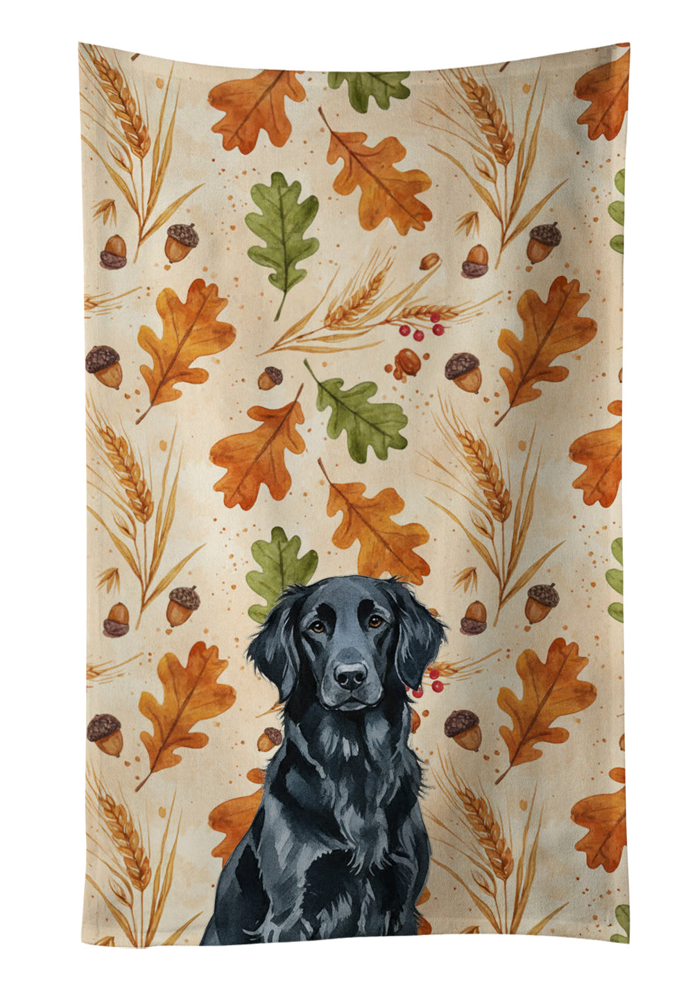 Caroline's Treasures Black Flat-Coated Retriever Heirloom Fall Kitchen Towel