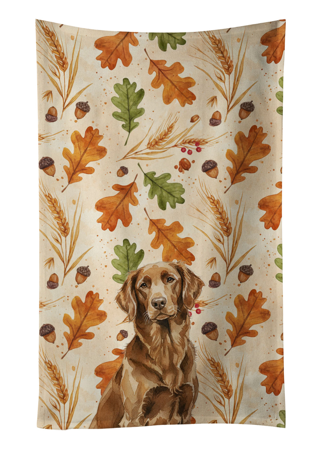 Caroline's Treasures Liver Flat-Coated Retriever Heirloom Fall Kitchen Towel
