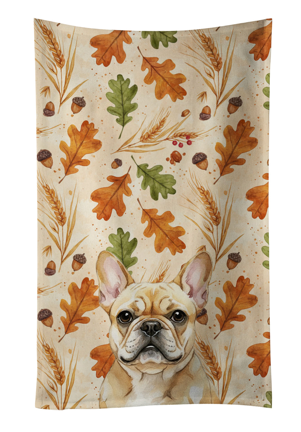Caroline's Treasures Fawn French Bulldog Heirloom Fall Kitchen Towel