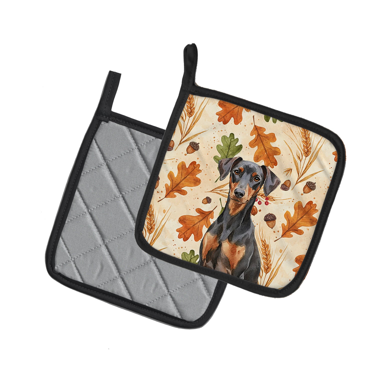 Caroline's Treasures German Pinscher Heirloom Fall Pair of Pot Holders