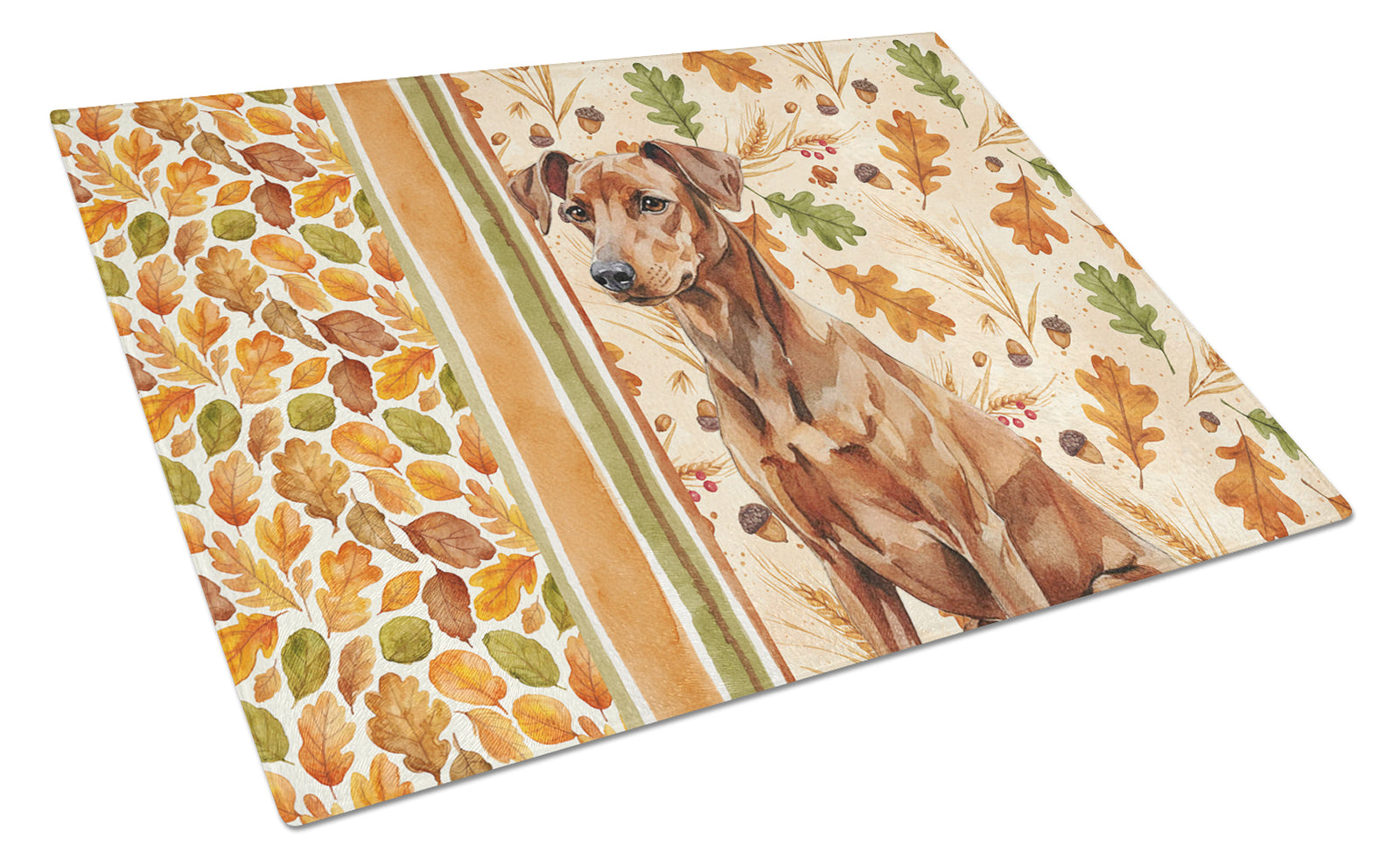 Caroline's Treasures Red German Pinscher Heirloom Fall Glass Cutting Board