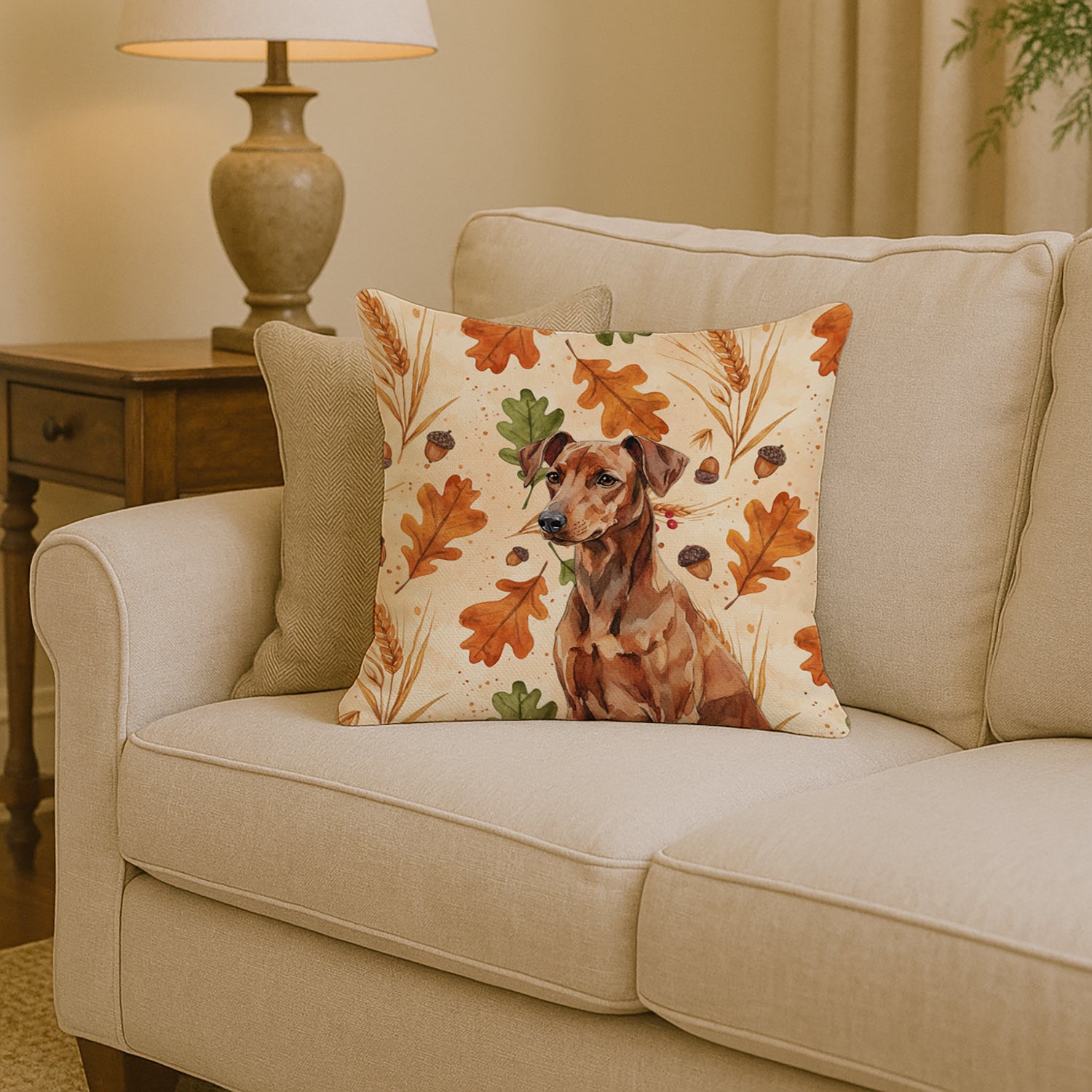 Caroline's Treasures Red German Pinscher Heirloom Fall Throw Pillow