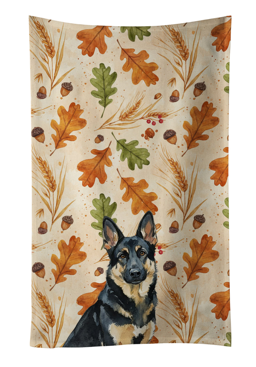 Caroline's Treasures Black and Tan German Shepherd Heirloom Fall Kitchen Towel