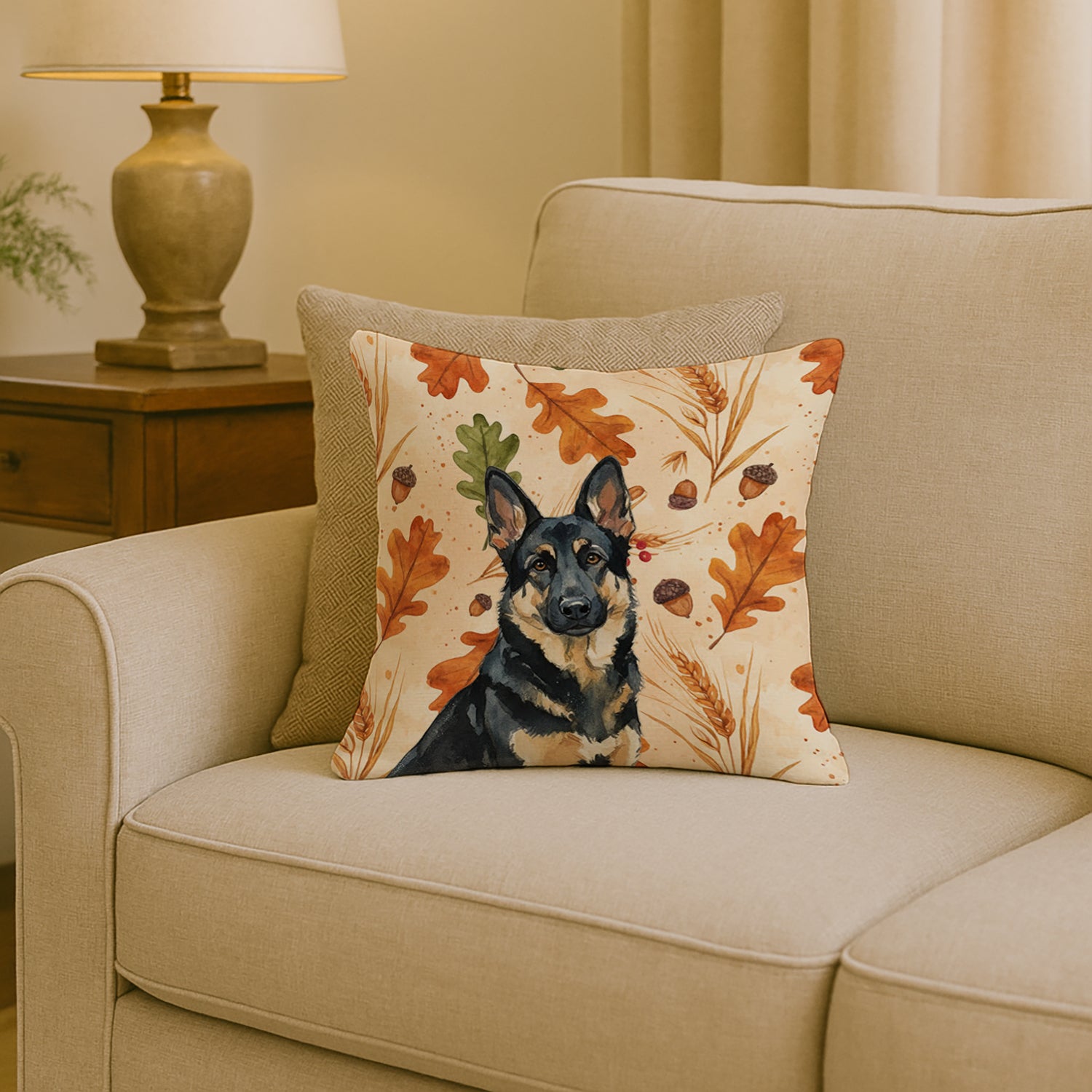 Caroline's Treasures Black and Tan German Shepherd Heirloom Fall Throw Pillow