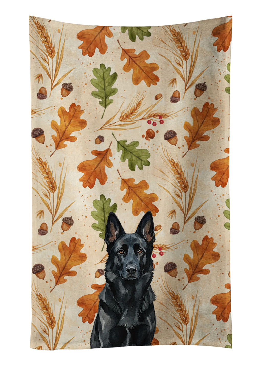 Caroline's Treasures Black German Shepherd Heirloom Fall Kitchen Towel