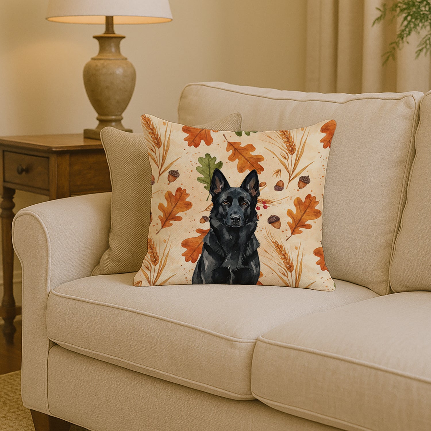 Caroline's Treasures Black German Shepherd Heirloom Fall Throw Pillow