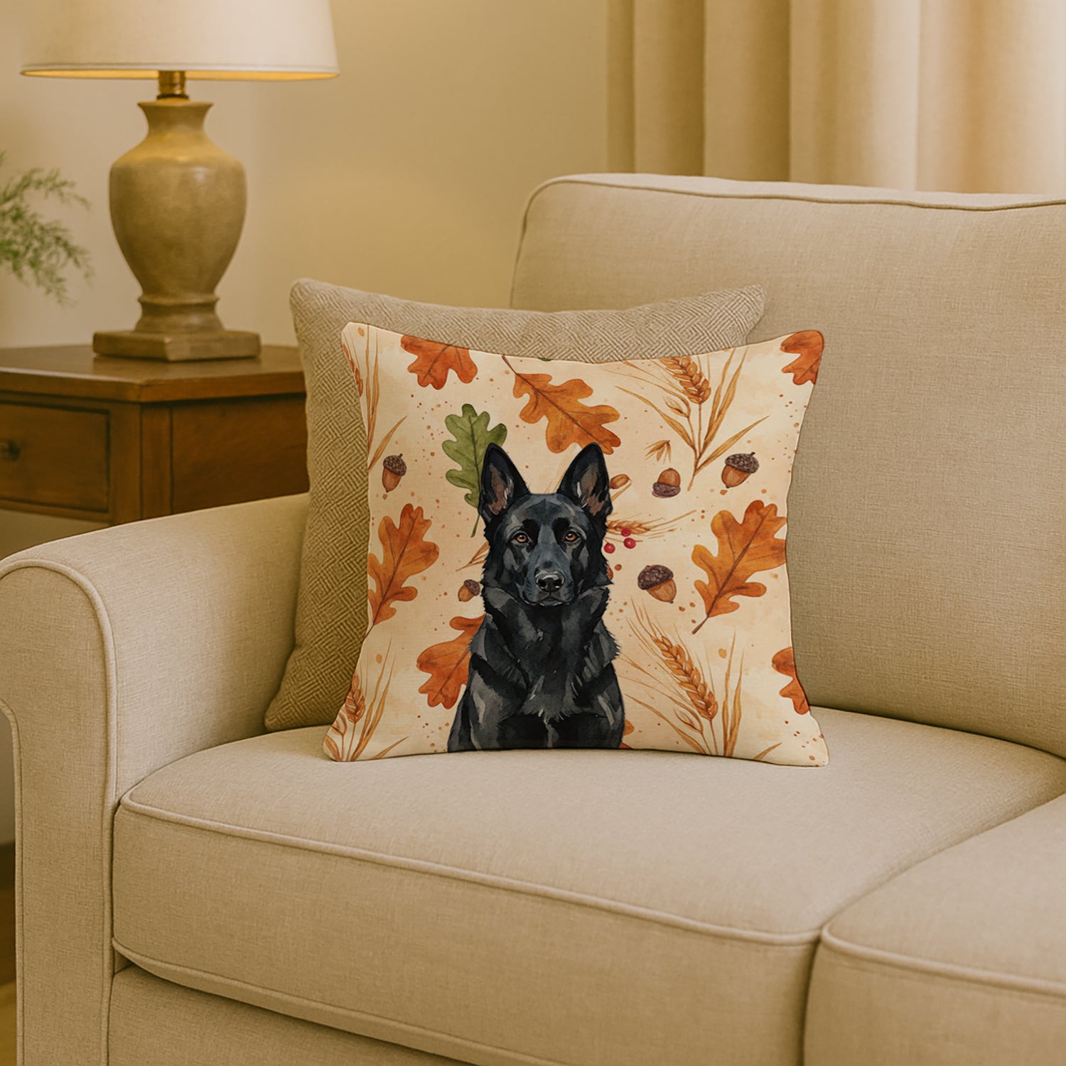 Caroline's Treasures Black German Shepherd Heirloom Fall Throw Pillow