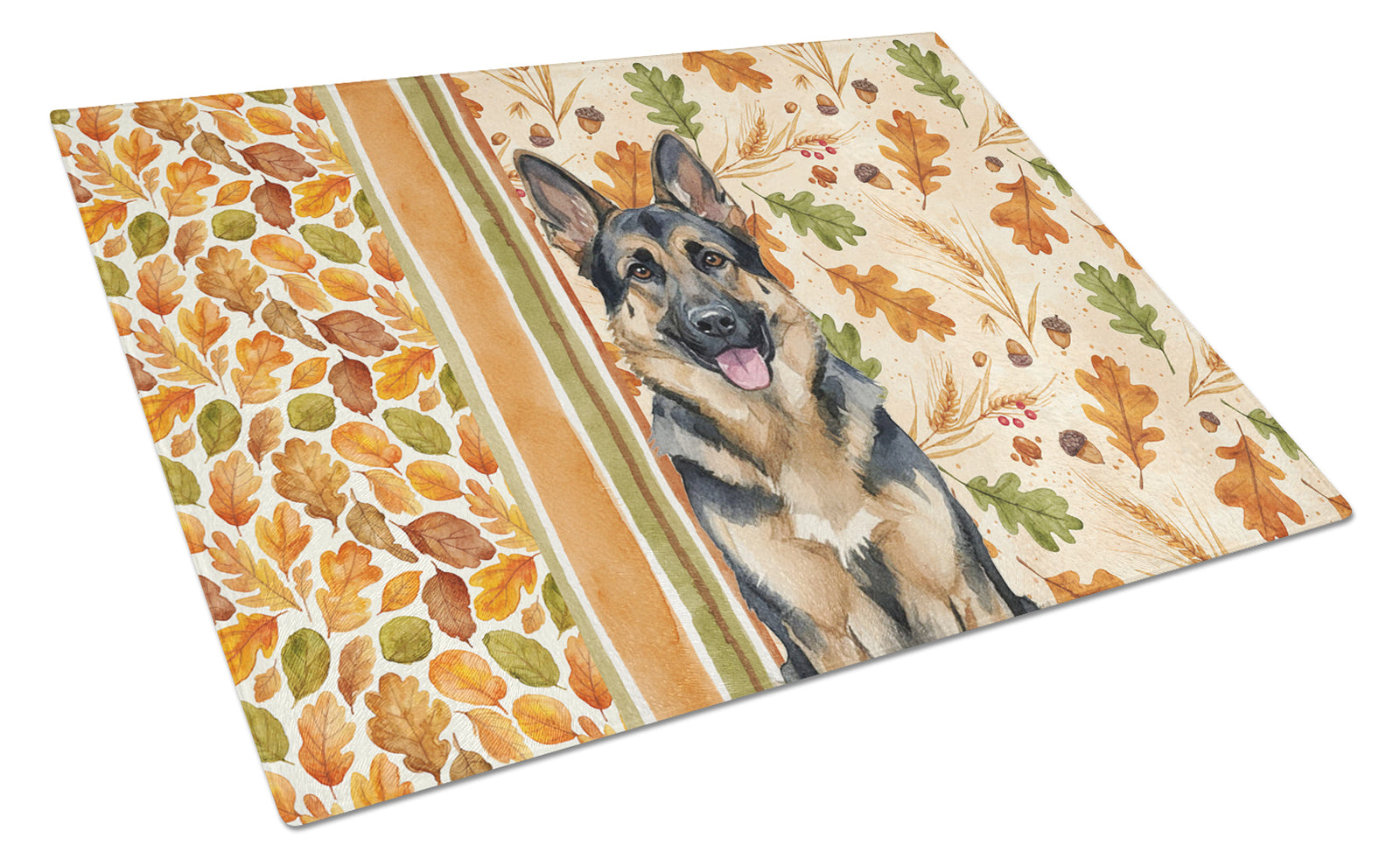 Caroline's Treasures German Shepherd Heirloom Fall Glass Cutting Board