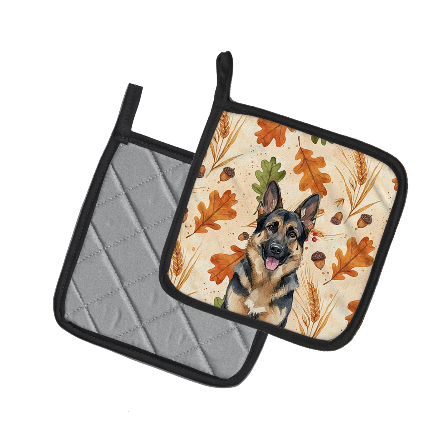 Caroline's Treasures German Shepherd Heirloom Fall Pair of Pot Holders