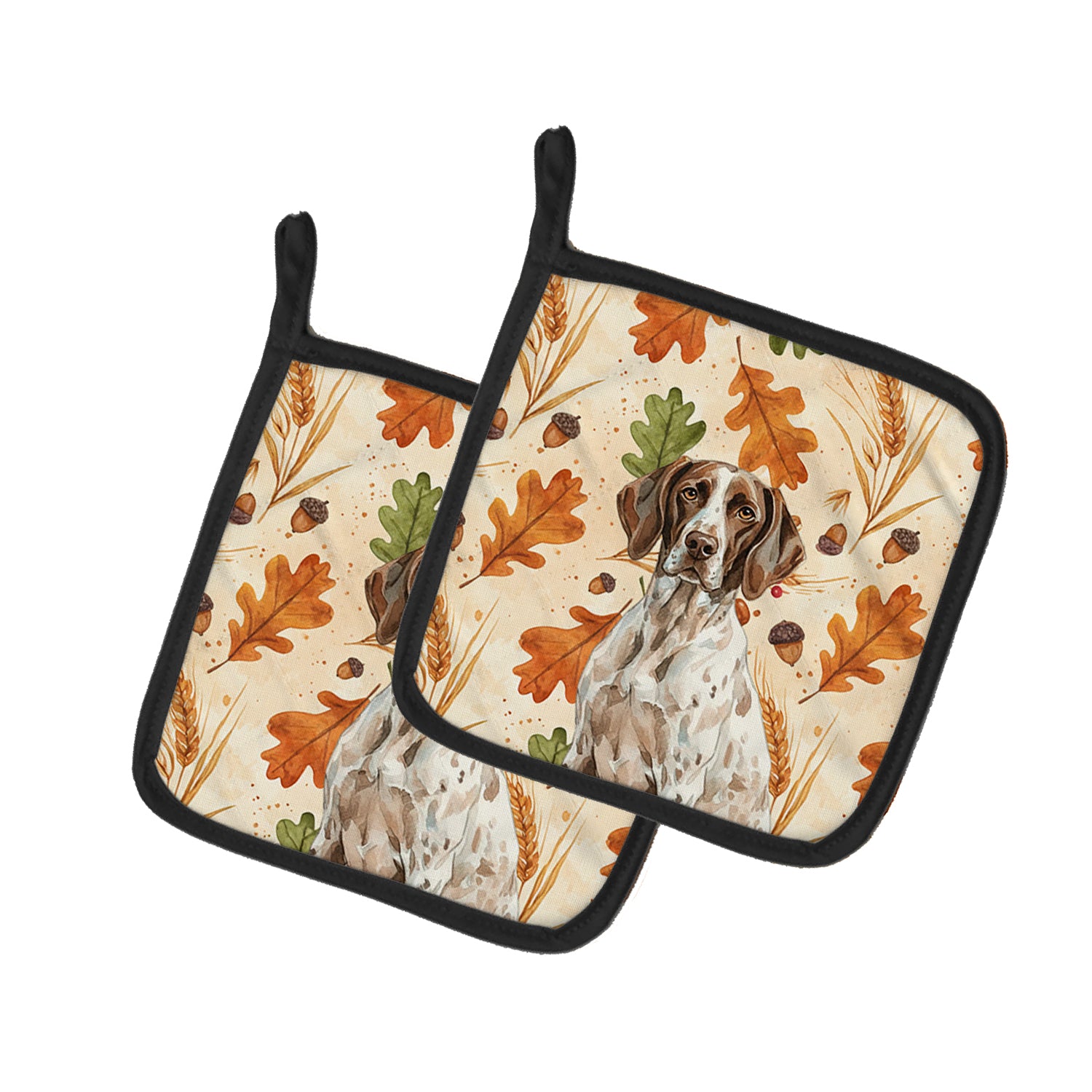 Caroline's Treasures German Shorthaired Pointer Heirloom Fall Pair of Pot Holders