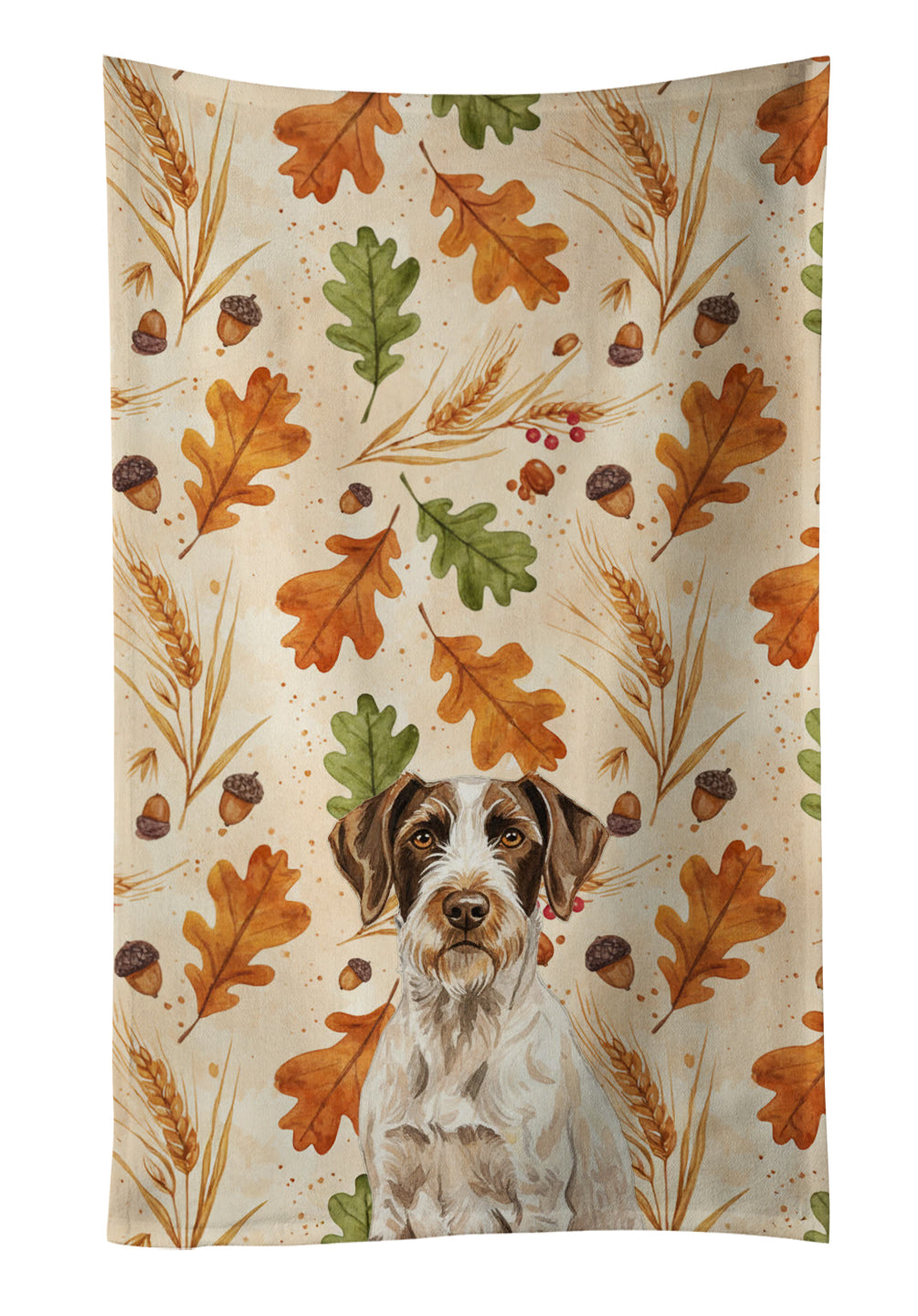 Caroline's Treasures Liver and White German Wirehaired Pointer Heirloom Fall Kitchen Towel