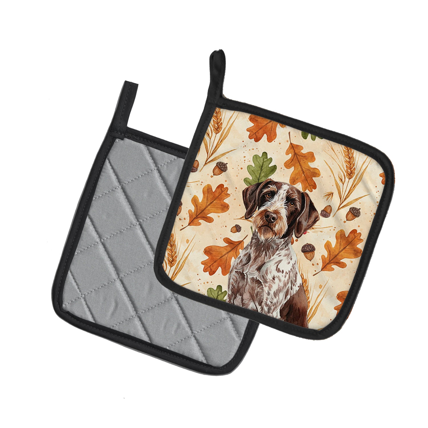 Caroline's Treasures Roan German Wirehaired Pointer Heirloom Fall Pair of Pot Holders