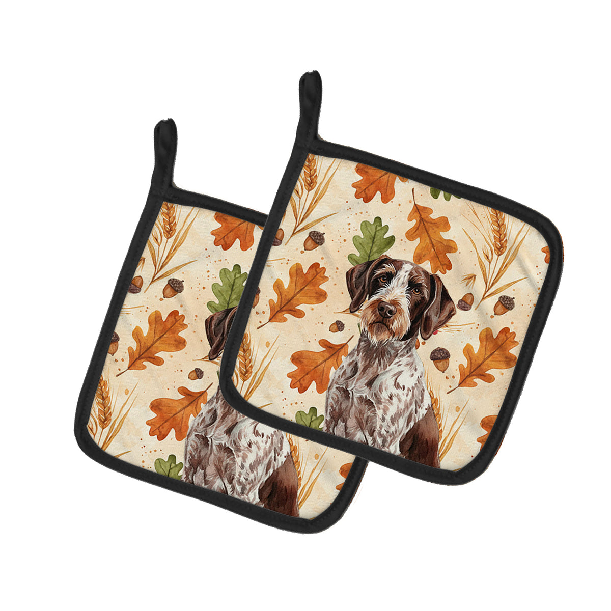 Caroline's Treasures Roan German Wirehaired Pointer Heirloom Fall Pair of Pot Holders