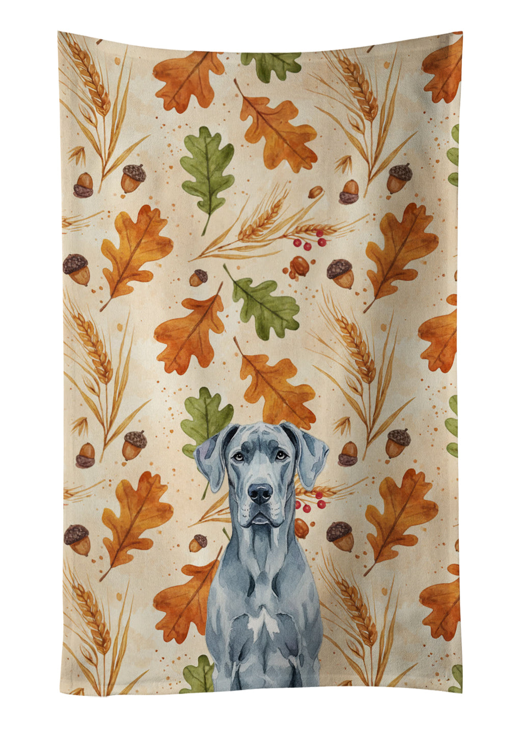 Caroline's Treasures Blue Great Dane Heirloom Fall Kitchen Towel