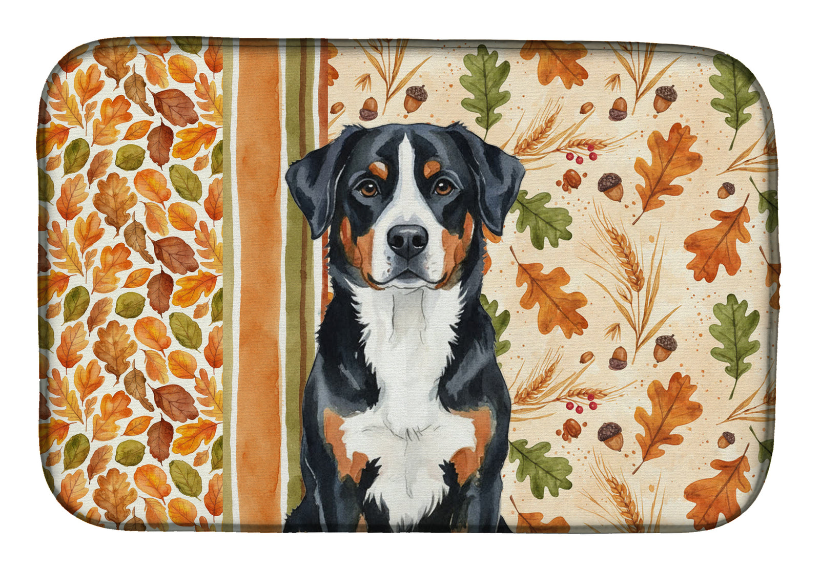 Caroline's Treasures Greater Swiss Mountain Dog Heirloom Fall Dish Drying Mat