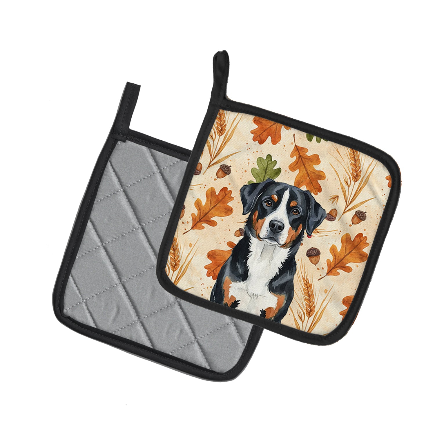 Caroline's Treasures Greater Swiss Mountain Dog Heirloom Fall Pair of Pot Holders