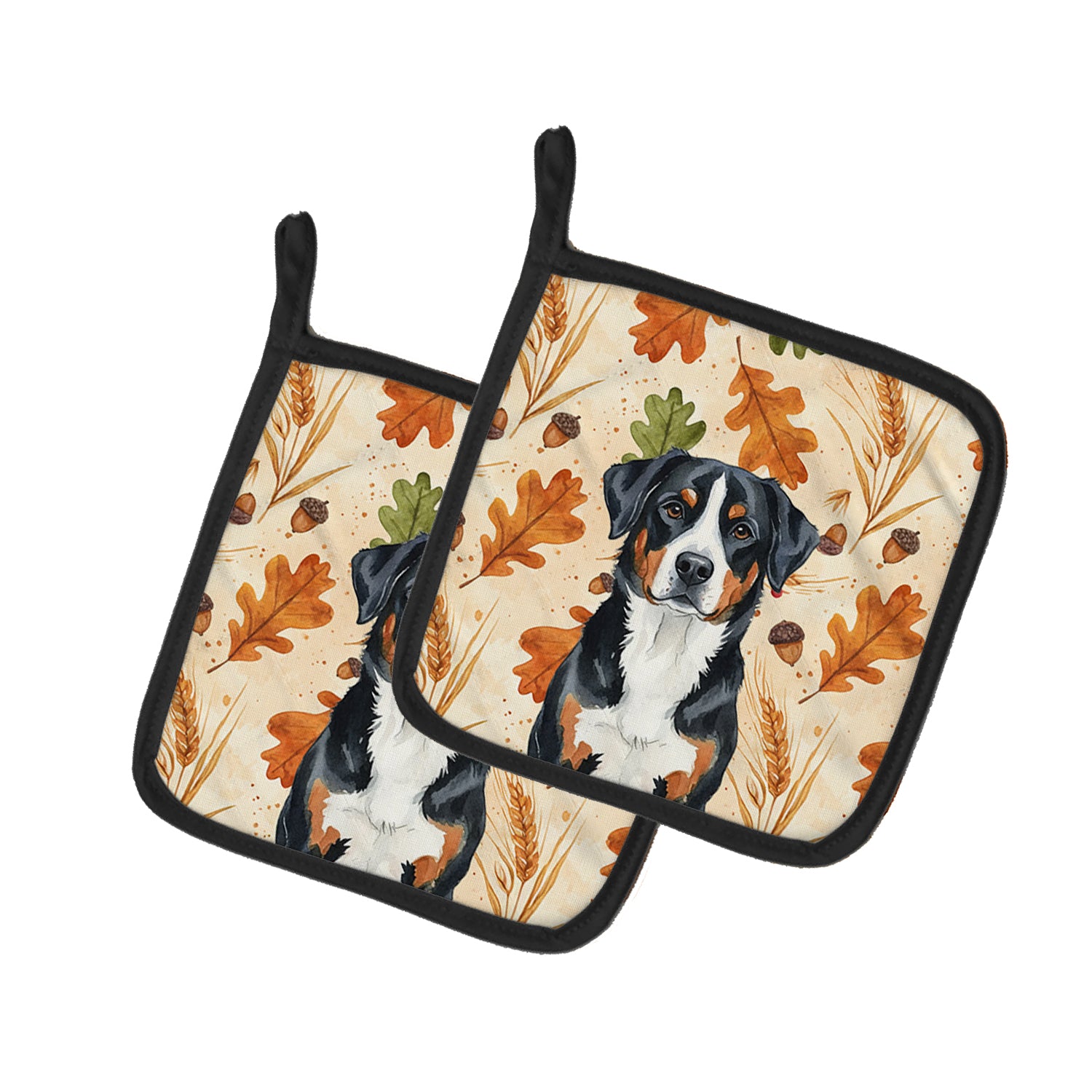 Caroline's Treasures Greater Swiss Mountain Dog Heirloom Fall Pair of Pot Holders