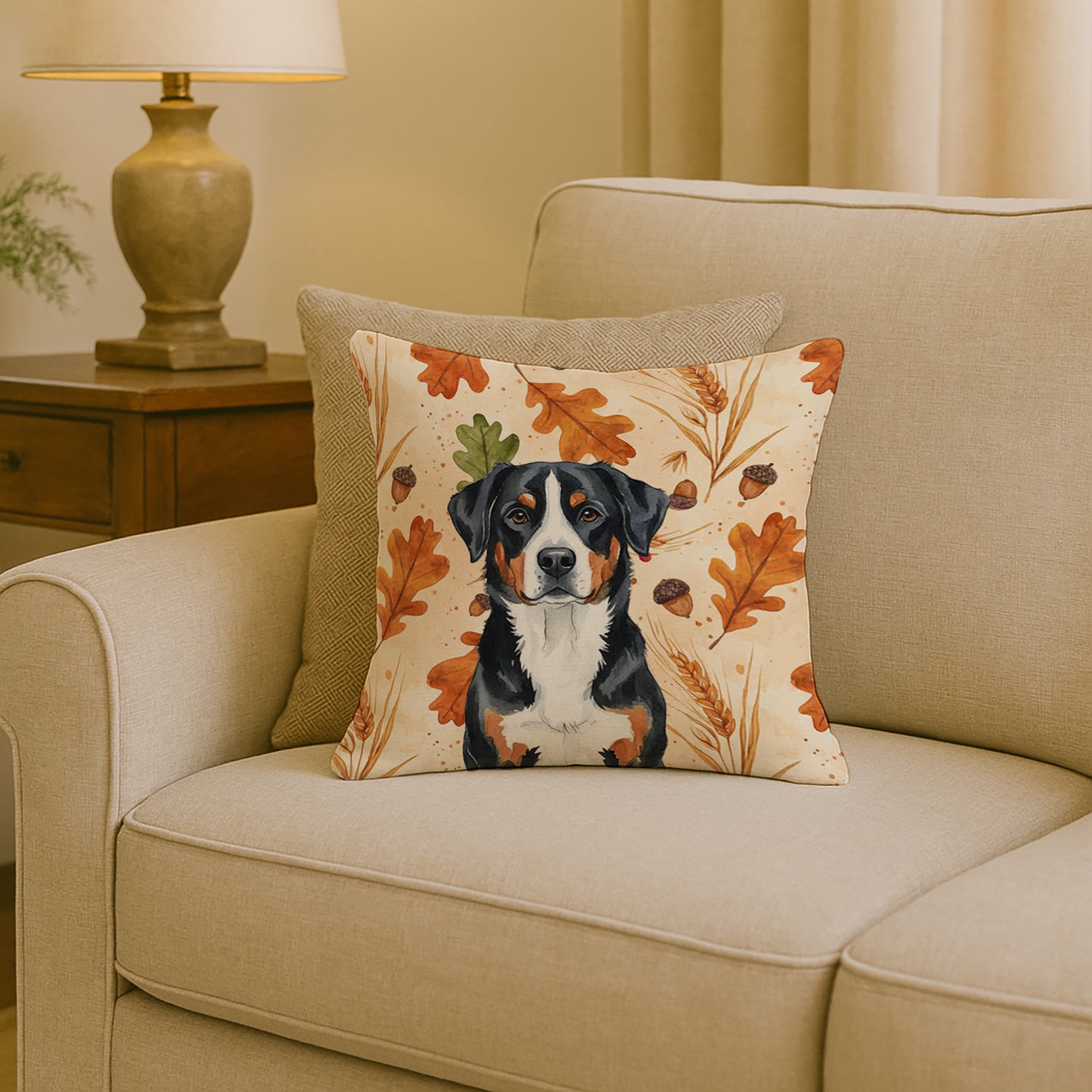 Caroline's Treasures Greater Swiss Mountain Dog Heirloom Fall Throw Pillow