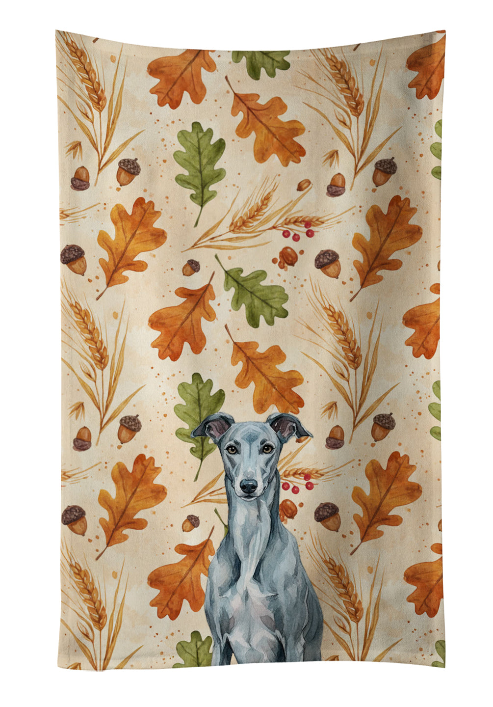 Caroline's Treasures Blue Brindle Greyhound Heirloom Fall Kitchen Towel
