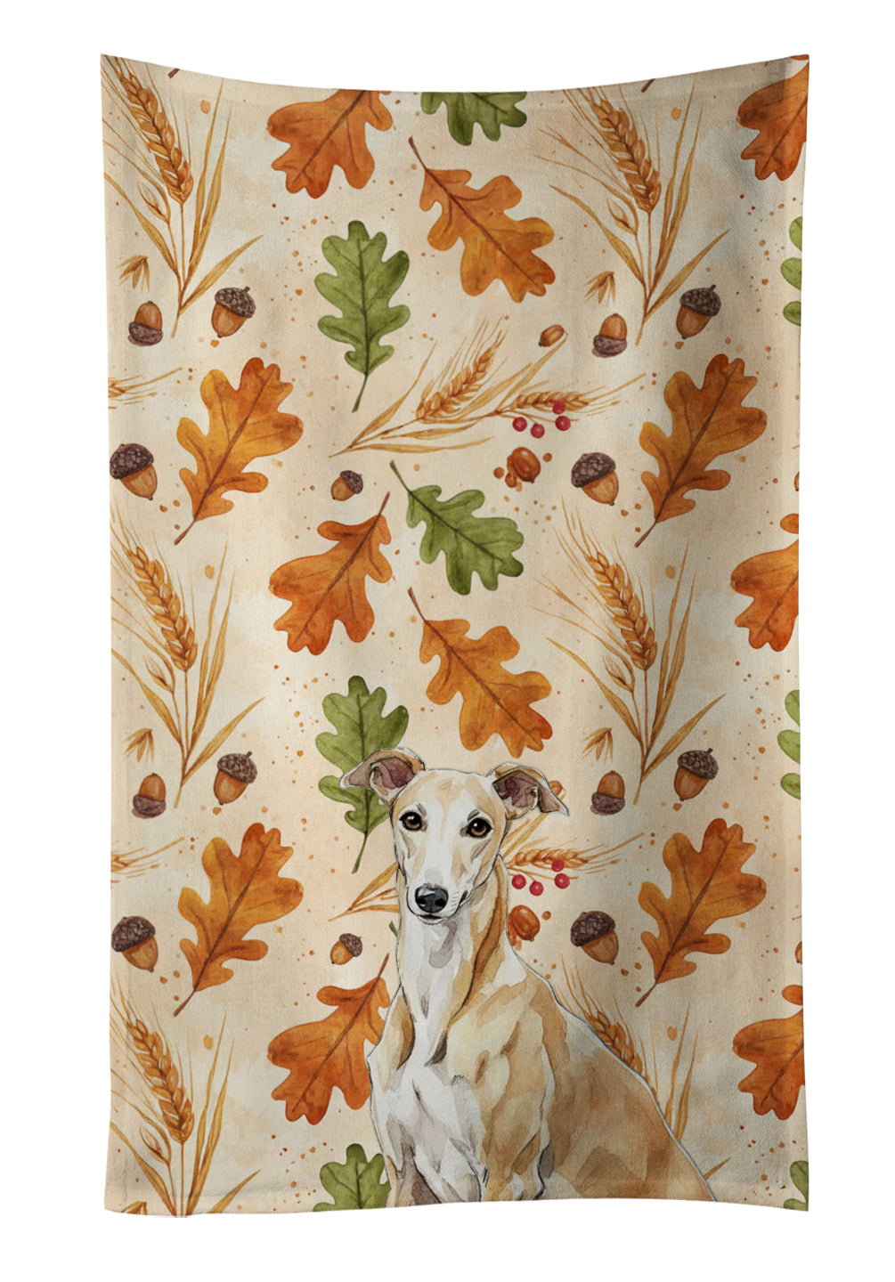 Caroline's Treasures Fawn Greyhound Heirloom Fall Kitchen Towel