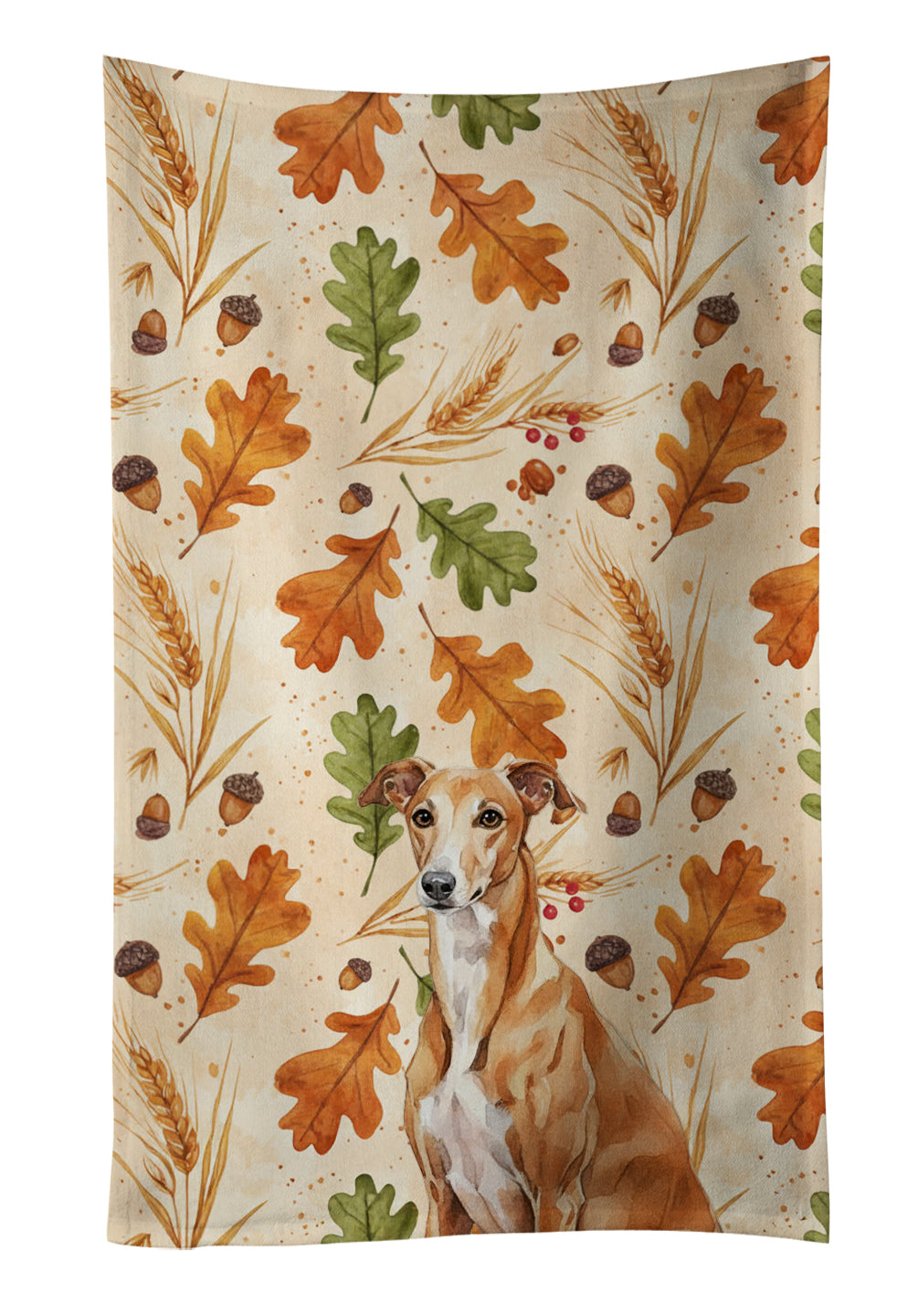 Caroline's Treasures Red Greyhound Heirloom Fall Kitchen Towel