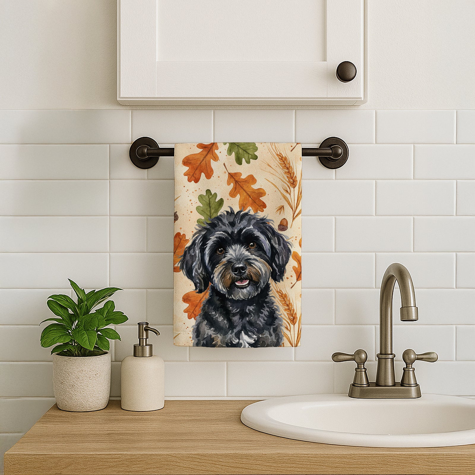 Caroline's Treasures Black Havanese Heirloom Fall Kitchen Towel