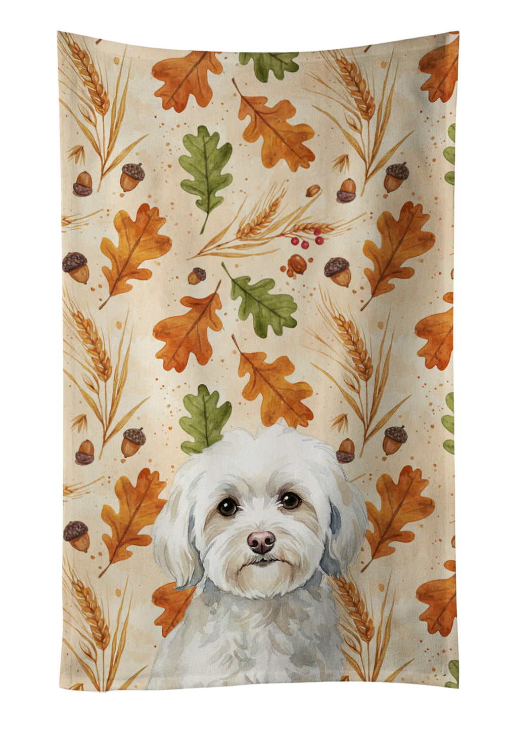 Caroline's Treasures White Havanese Heirloom Fall Kitchen Towel