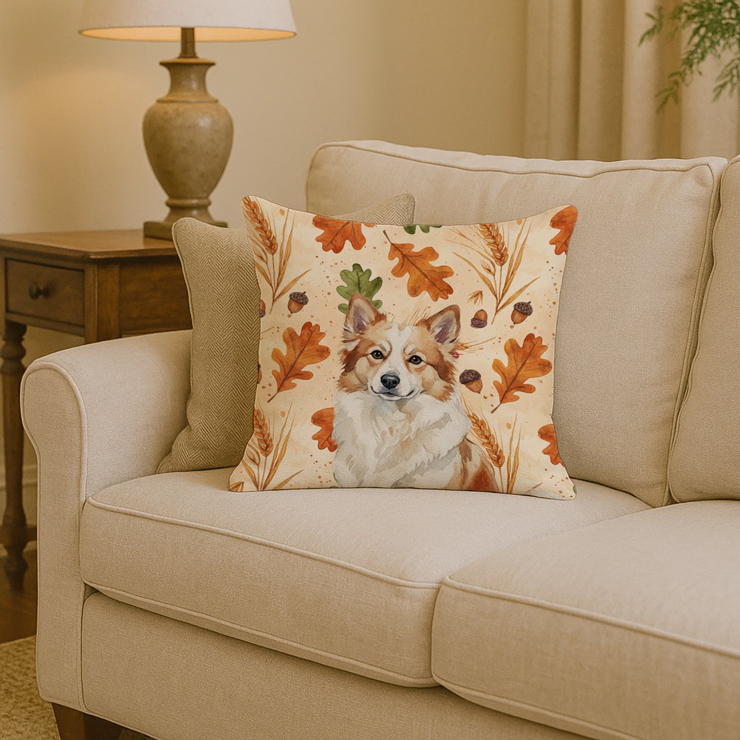 Caroline's Treasures Tan Icelandic Sheepdog Heirloom Fall Throw Pillow