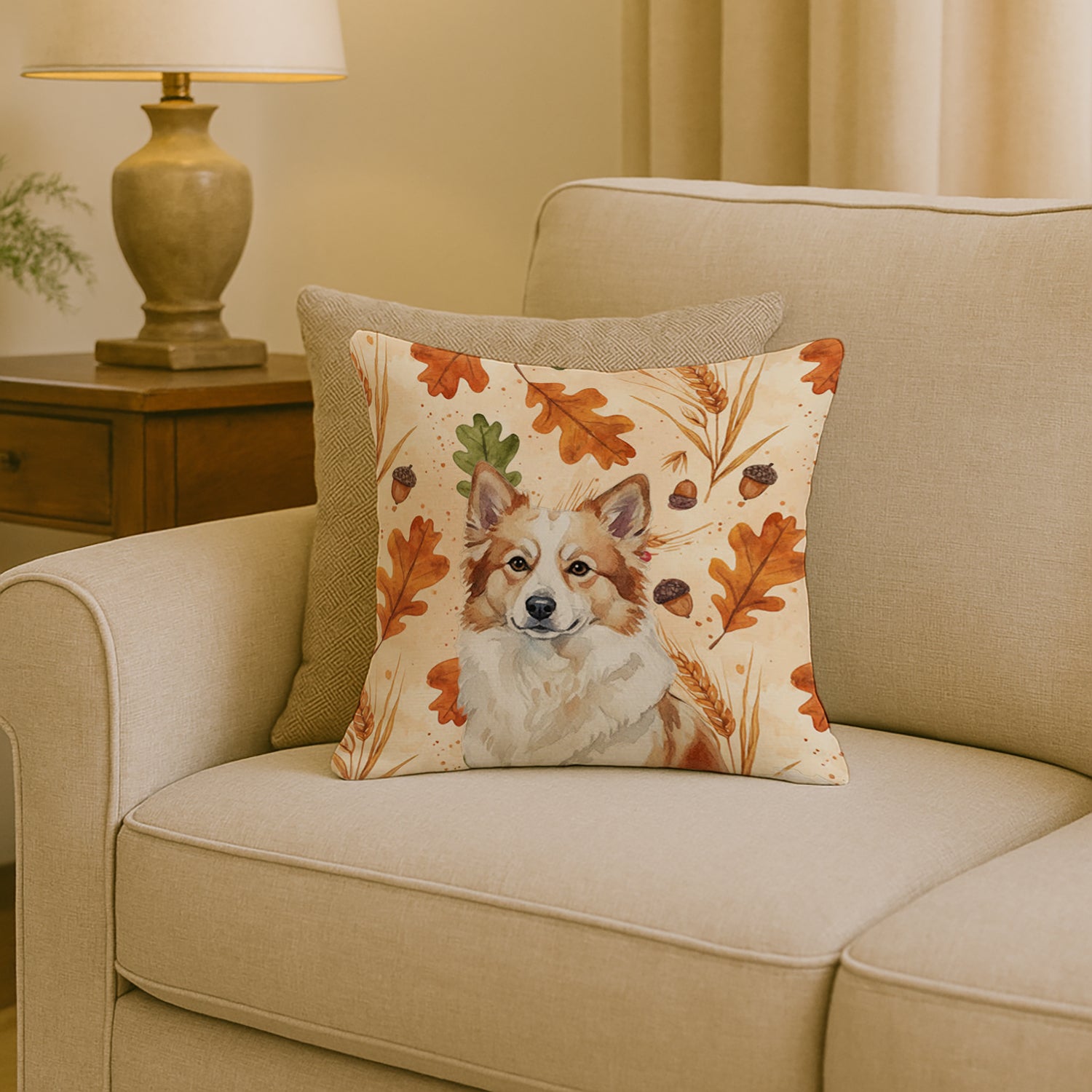 Caroline's Treasures Tan Icelandic Sheepdog Heirloom Fall Throw Pillow
